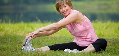 Woman stretching